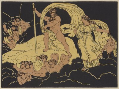 Juno ve Aeolus (renkli taş baskı) by English School