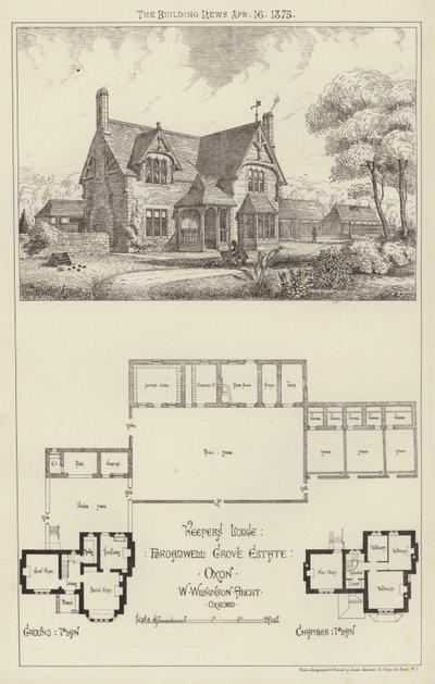 Keepers Lodge, Broadwell Grove Estate, Oxon (gravür) by English School