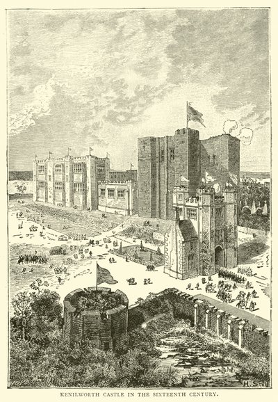 On altıncı yüzyılda Kenilworth Kalesi by English School