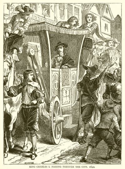Şehirden geçen Kral I. Charles, 1642 by English School