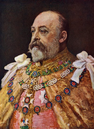 Kral Edward VII (renkli lito) by English School