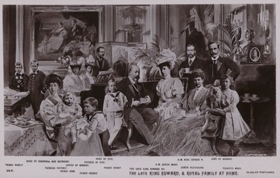 Kral Edward VII ve ailesi (lito) by English School