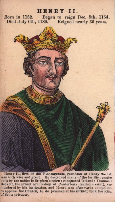 Kral II. Henry (renkli gravür) by English School