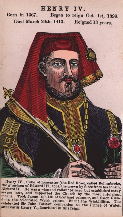 Kral Henry IV (renkli gravür) by English School