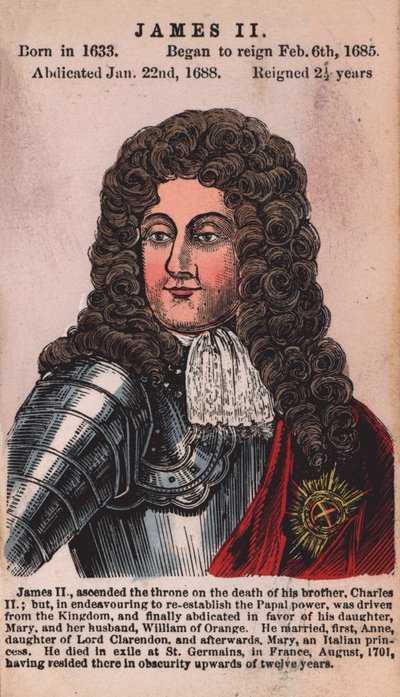 Kral II. James (renkli gravür) by English School