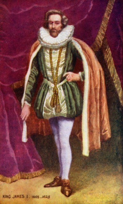 Kral I. James (renkli taş baskı) by English School