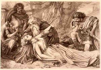 Kral Lear, Perde 5 Sahne 3, William Shakespeare (1564-1616) (gravür) by English School