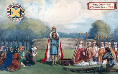 St Albans kafatası ile Kral Offa, 793 by English School