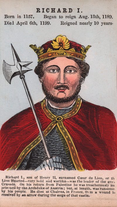 Kral I. Richard (renkli gravür) by English School