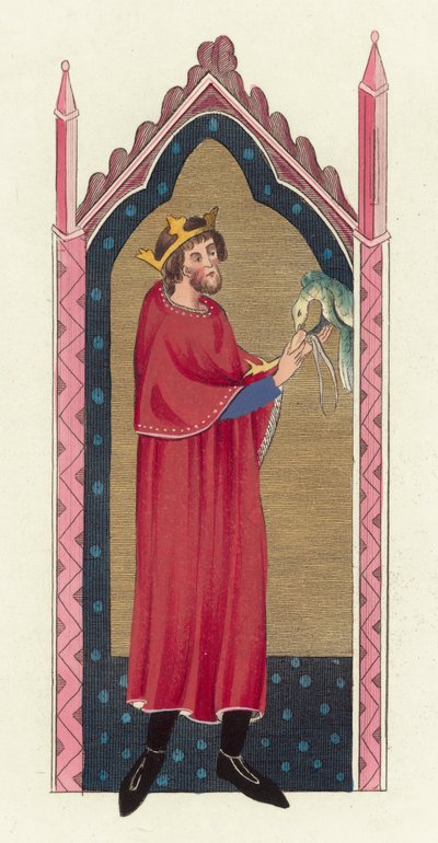 Kral Stephen (renkli gravür) by English School