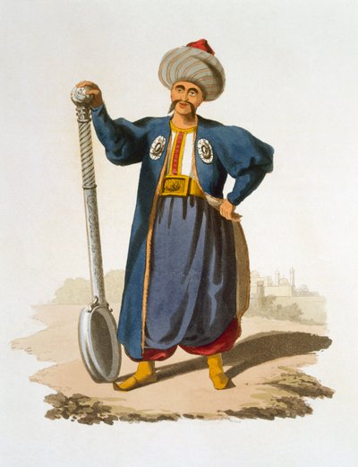 Pota Taşıyıcı, 1818 (renkli aquatint) by English School