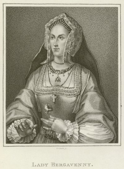 Leydi Bergavenny (gravür) by English School
