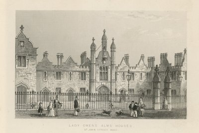 St John Street Yolu üzerinde Lady Owens Alms Evleri by English School
