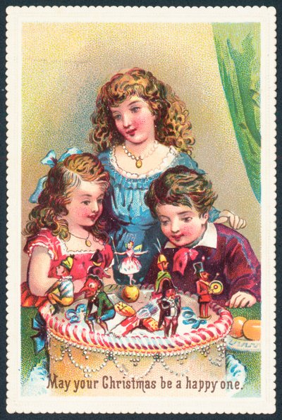 Bayan ve çocuklar Noel pastası, Noel kartı hayran by English School