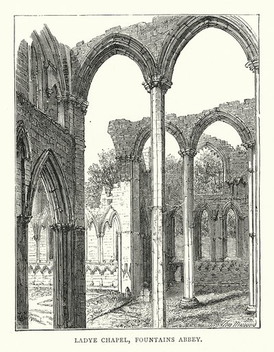 Ladye Şapeli, Fountains Manastırı (gravür) by English School
