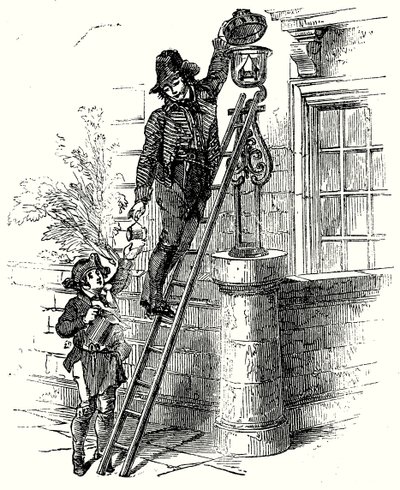 Lamplighter (gravür) by English School