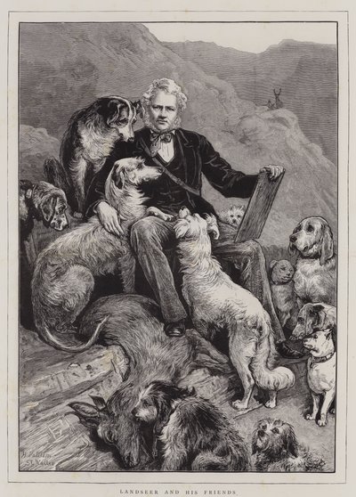 Landseer ve Arkadaşları (gravür) by English School