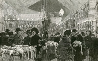 Noel zamanı Leadenhall Pazarı by English School