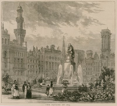 Leicester Meydanı, Londra, 1874 by English School