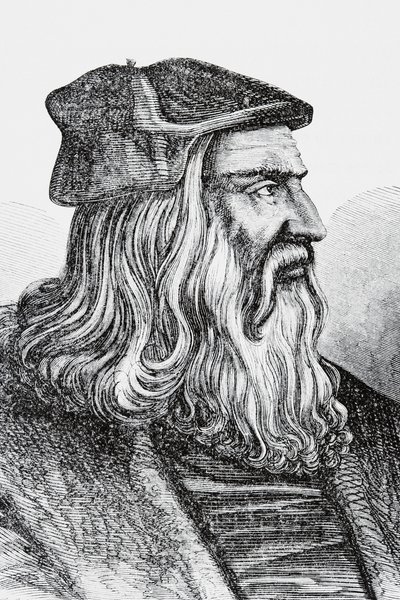Leonardo Da Vinci (lito) by English School
