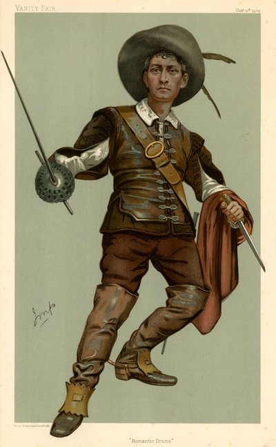 Lewis Waller, Romantik Drama, Vanity Fair çizgi filmi, 13 Ekim 1904 by English School