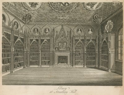 Strawberry Hill, Londra'daki Kütüphane by English School