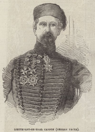 Korgeneral Cannon (Behram Pacha) (gravür) by English School