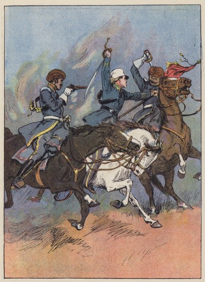 Teğmen Roberts bayrağı kurtarıyor (renkli taş) by English School