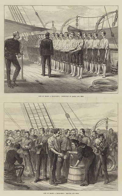 Bir Birlik Gemisinde Yaşam (gravür) by English School