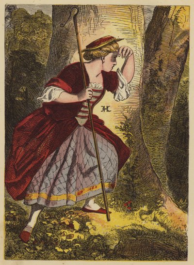 Küçük Bo-Peep (renkli gravür) by English School