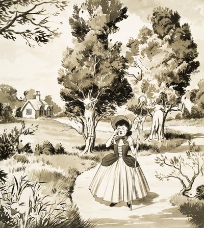 Küçük Bo Peep bulmaca sayfası by English School