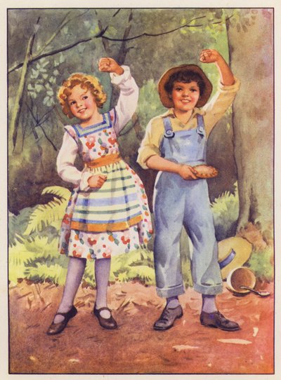 Küçük Jack Horner ve Küçük Bayan Muffet (renkli taş baskı) by English School