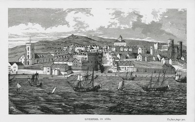 1680 yılında Liverpool (gravür) by English School