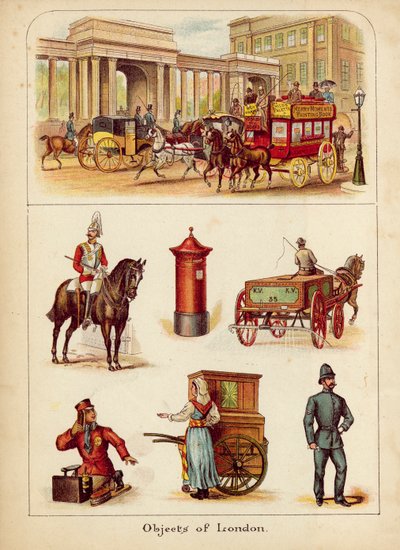 Londra (renkli lito) by English School