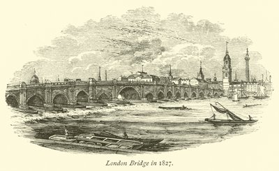 1827 yılında Londra Köprüsü by English School