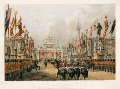 Londra Onurlu Topçu Şirketi tarafından tutulan Londra Köprüsü, 7 Mart 1863 by English School