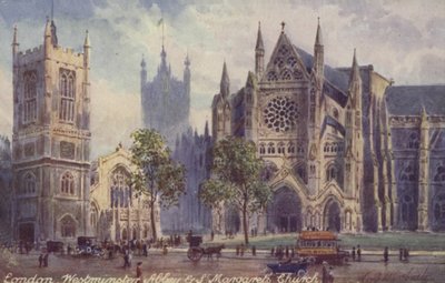 Londra, Westminster Abbey ve St Margarets Kilisesi by English School