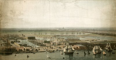Londra rıhtımları, uzaktaki St Pauls Katedrali ile by English School