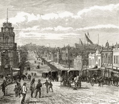 Doğuya Bakmak Bourke Street, Melbourne, 1880 dolayları, Howard Willoughby