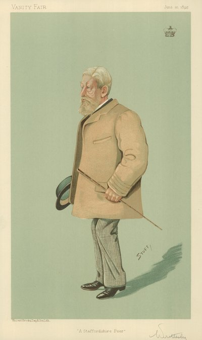 Lord Arthur Wrottesley, Staffordshire Peer, 20 Haziran 1895, Vanity Fair karikatürü by English School