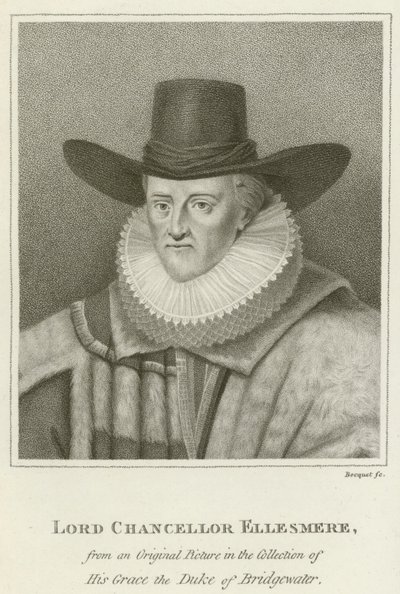 Lord Chancellor Ellesmere (gravür) by English School