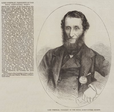 Lord Portman, Kraliyet Tarım Derneği Başkanı (gravür) by English School