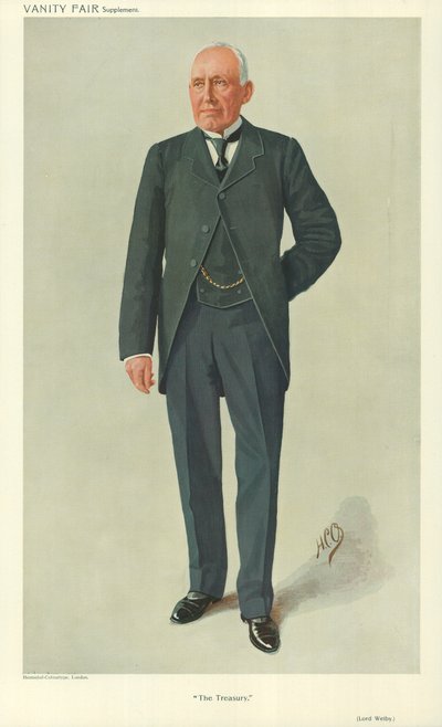 Lord Welby, Hazine, 10 Mart 1910, Vanity Fair karikatürü by English School