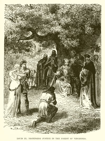 Louis IX, Vincennes ormanında adalet dağıtıyor by English School