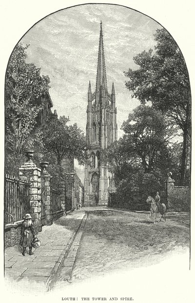 Louth: Kule ve Spire (gravür) by English School