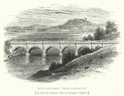 Lancaster yakınlarındaki Lune Su Kemeri (gravür) by English School