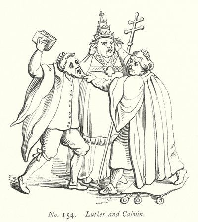 Luther ve Calvin (gravür) by English School