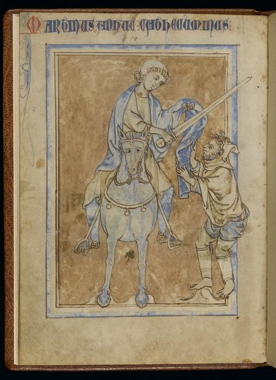 MS 370, St. Martin ve dilenci, ışıklı bir el yazmasından (parşömen üzerine kalem ve mürekkep ve tempera) by English School