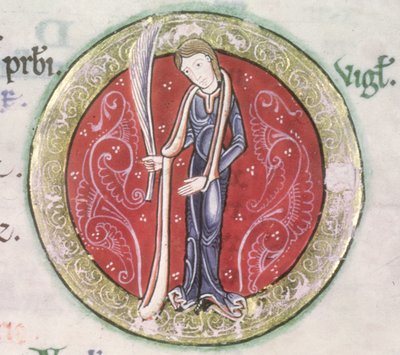 MS Hunter 229 f.4v Virgo, the Hunterian Psalter