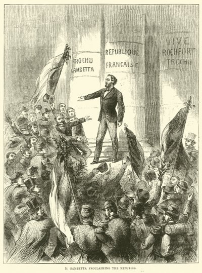 M Gambetta Cumhuriyeti ilan ediyor, Eylül 1870 by English School